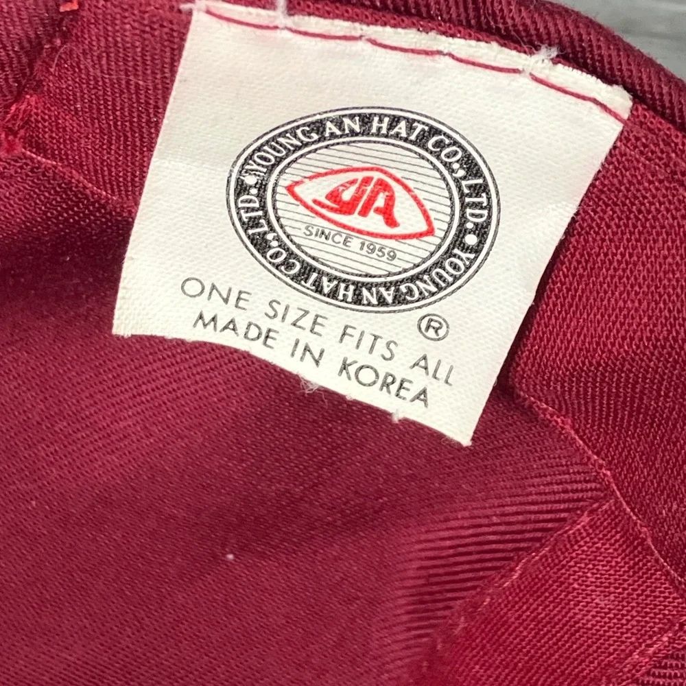 Vintage Washington Redskins Youngan Snapback Hat NFL Burgundy Gold Flat Brim VTG